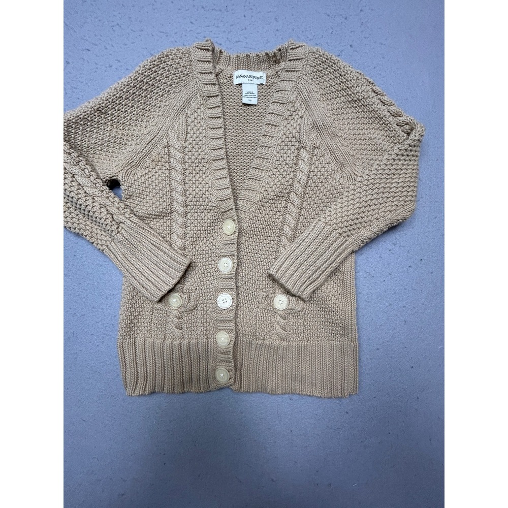 Banana Republic Cardigan 100% Cotton Tan Beige XS Womens